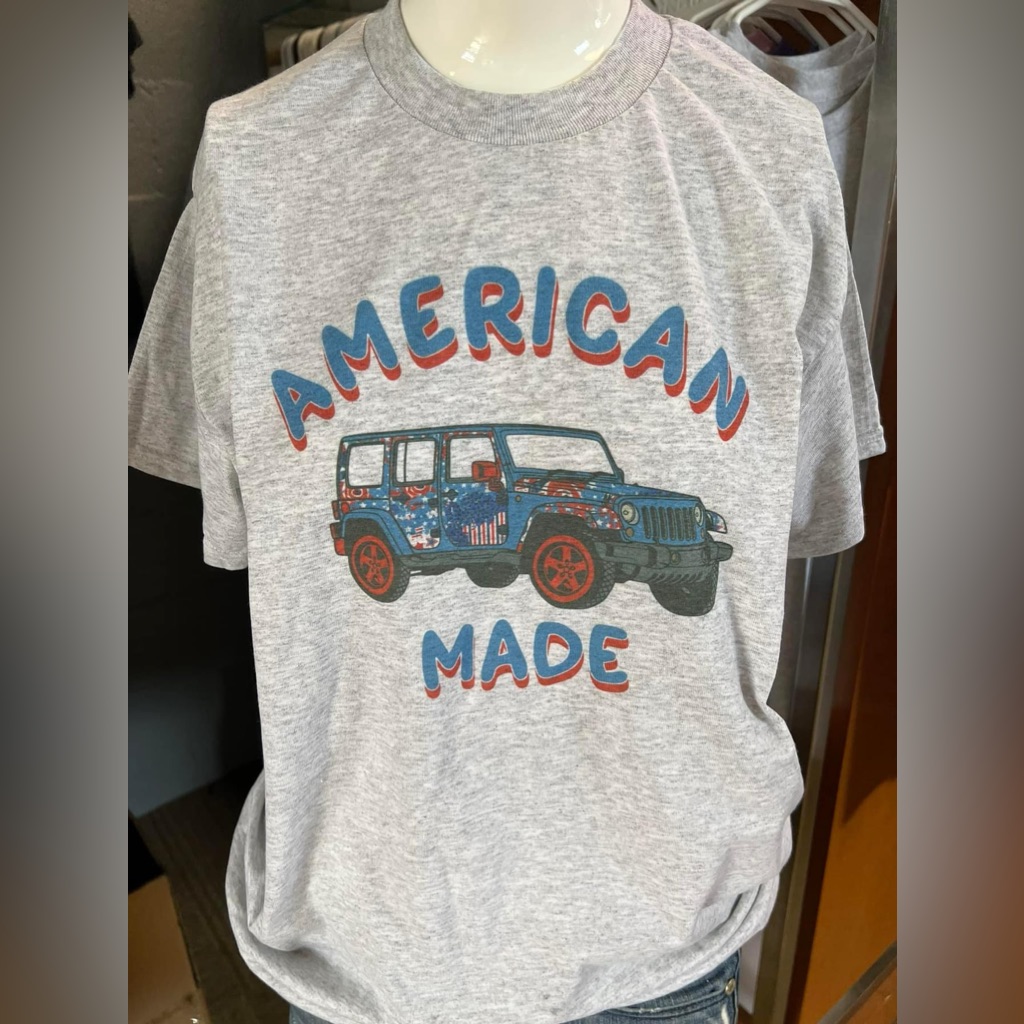 Brand New Unisex 5050 TShirt American Made Jeep Patriotic Shirt